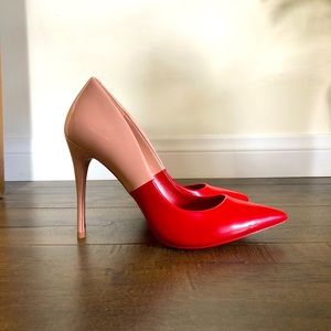 RED & BEIGE HEELS